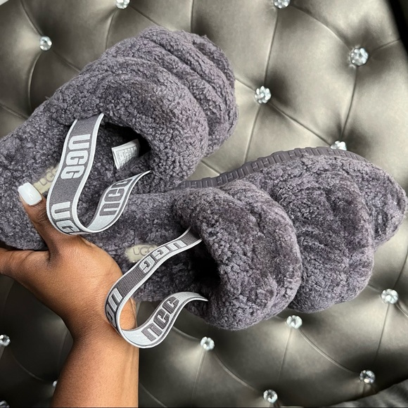 UGG® Grey Oh Fluffita Fur Slides - Picture 3 of 11